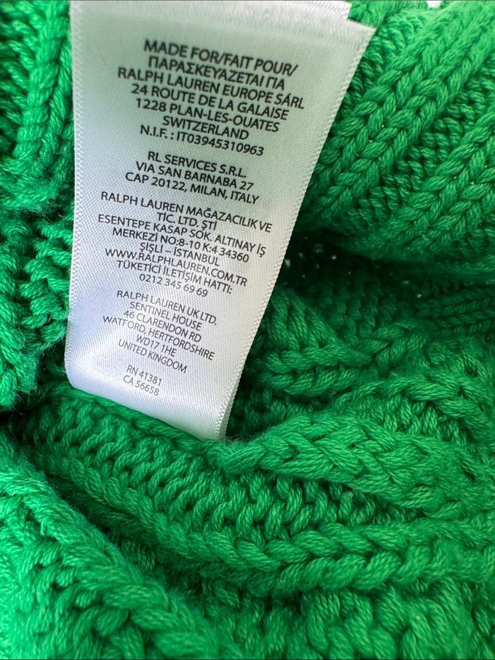 Polo Ralph Lauren Green Cable Knit Flag Sweater - Picture 5 of 10